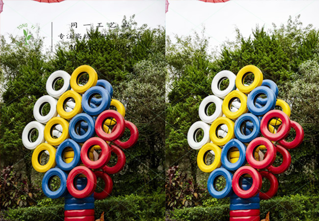 輪胎工藝品大樹造型