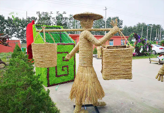 稻草工藝品挑擔(dān)造型
