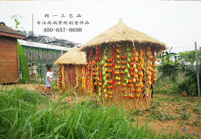 稻草工藝品糧倉(cāng)造型案例圖